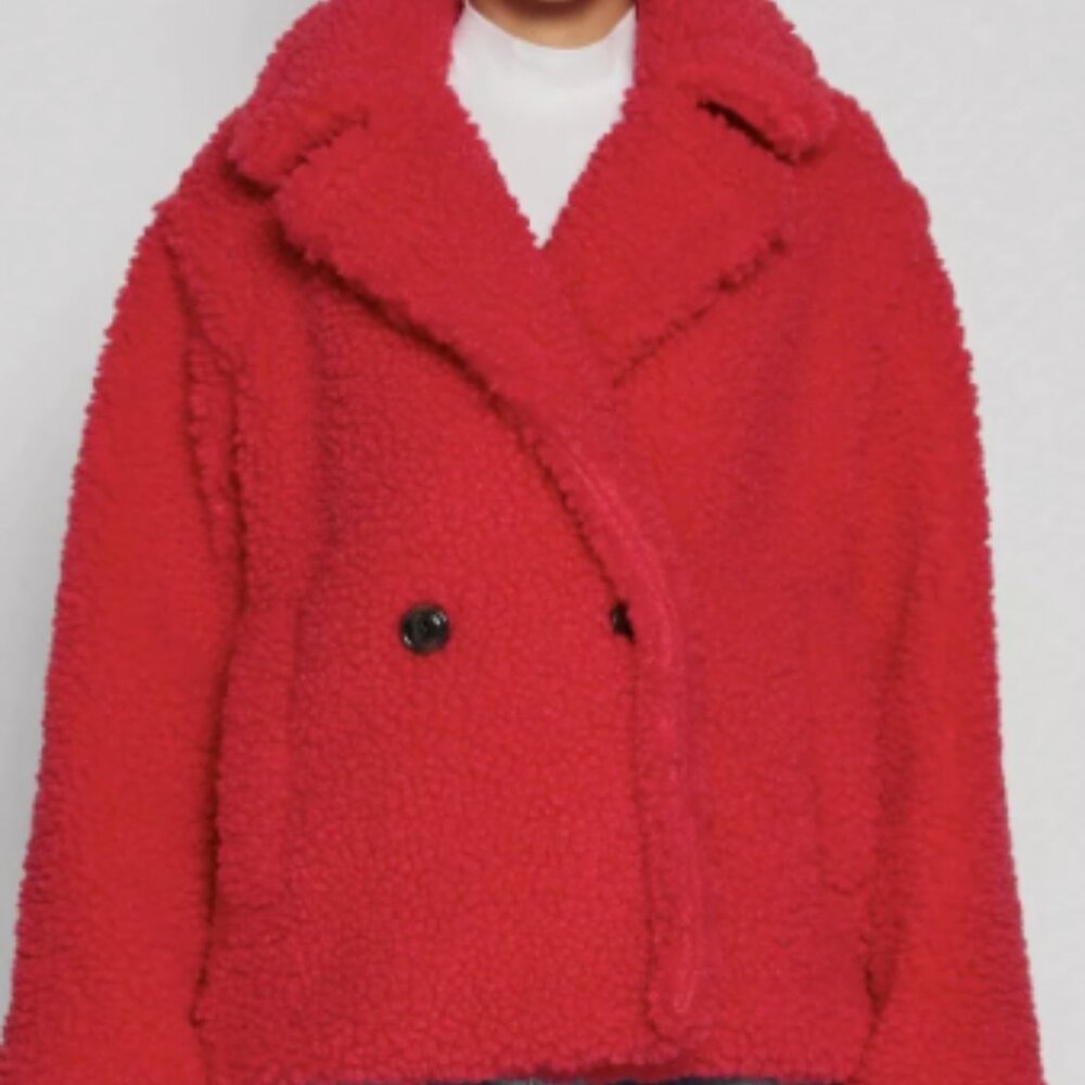 UGG Gertrude Short Coat - Women's Teddy Jacket in Cerise (Pink) - Size S